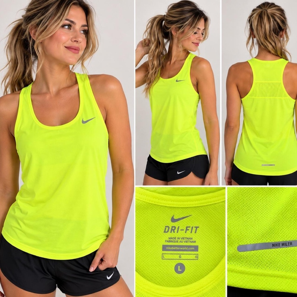 Nike Miler Dri-FIT Neon Volt Running Tank 💚🏃